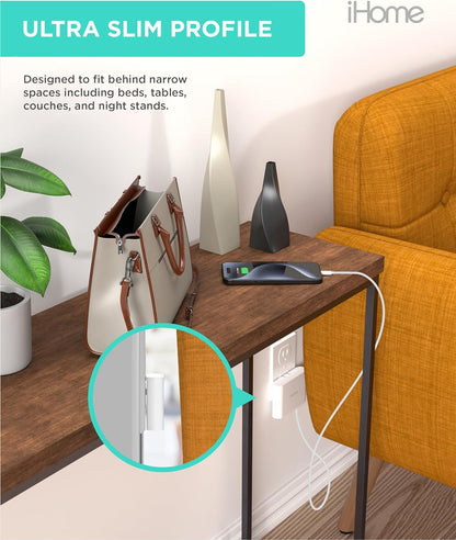 Slim 4-Port USB Wall Charger, Flat Multiport Travel Plug Adapter