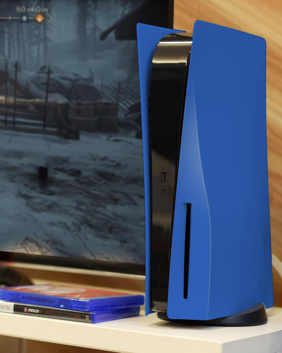 Faceplate for PS5 Disc Edition, Anti-Scratch Dustproof Plates Replacement Cover Skin Accessories Compatible with PS5 Console with a Disc Drive, Blue, 2020 Standard Version