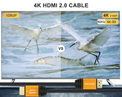 30 Feet 4K HDMI Cable 2.0 HDMI Cord 30Ft Support 4K@60Hz UHD 2160P Ethernet 3D ARC with Gold-Plated Connector and Bare Copper Conductor (From 6Ft to 100 Ft for Choices)