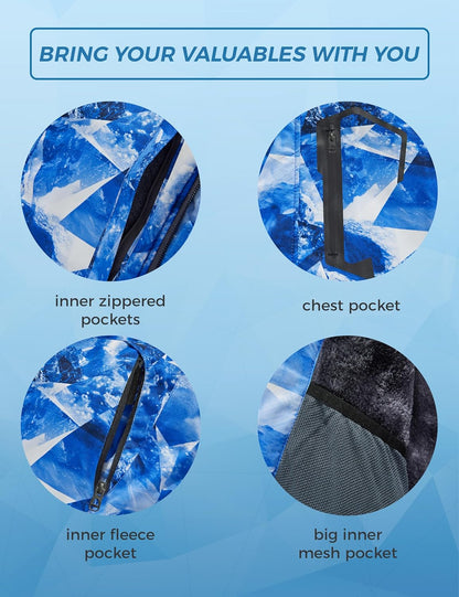 Men'S Softshell Waterproof Polar Fleece Breathable Climbing Ski Coat