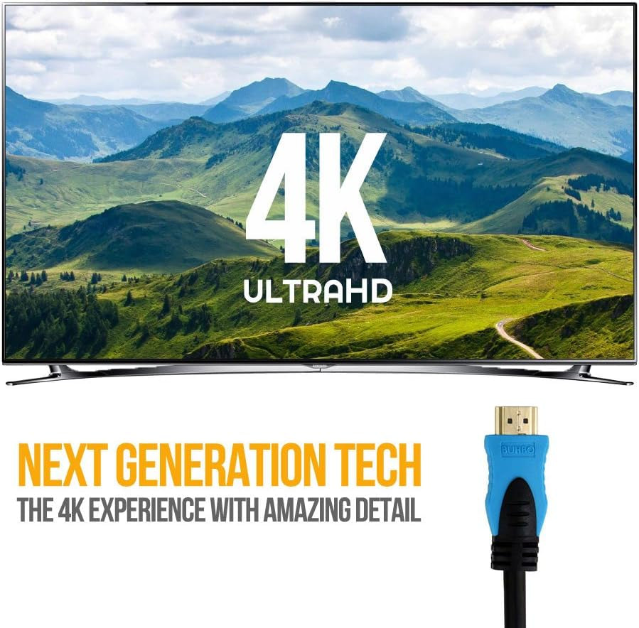 High Speed HDMI 2.0 Cable (10 Feet) for 4K Ultra HD, Black