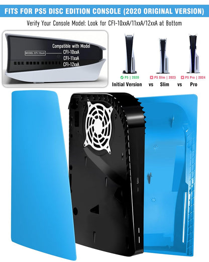 Faceplate for PS5 Disc Edition, Anti-Scratch Dustproof Plates Replacement Cover Skin Accessories Compatible with PS5 Console with a Disc Drive, Starlight Blue, 2020 Standard Version