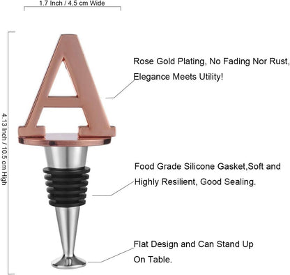 Wine Bottle Stopper, Prosecco Stopper, Rose Gold Wine Stopper