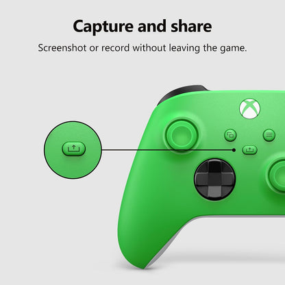 Xbox Wireless Gaming Controller | Velocity Green | Consoles, Pcs, Tvs, Mobile, and More | Textured Grip | Wireless, Bluetooth, USB-C Connectivity