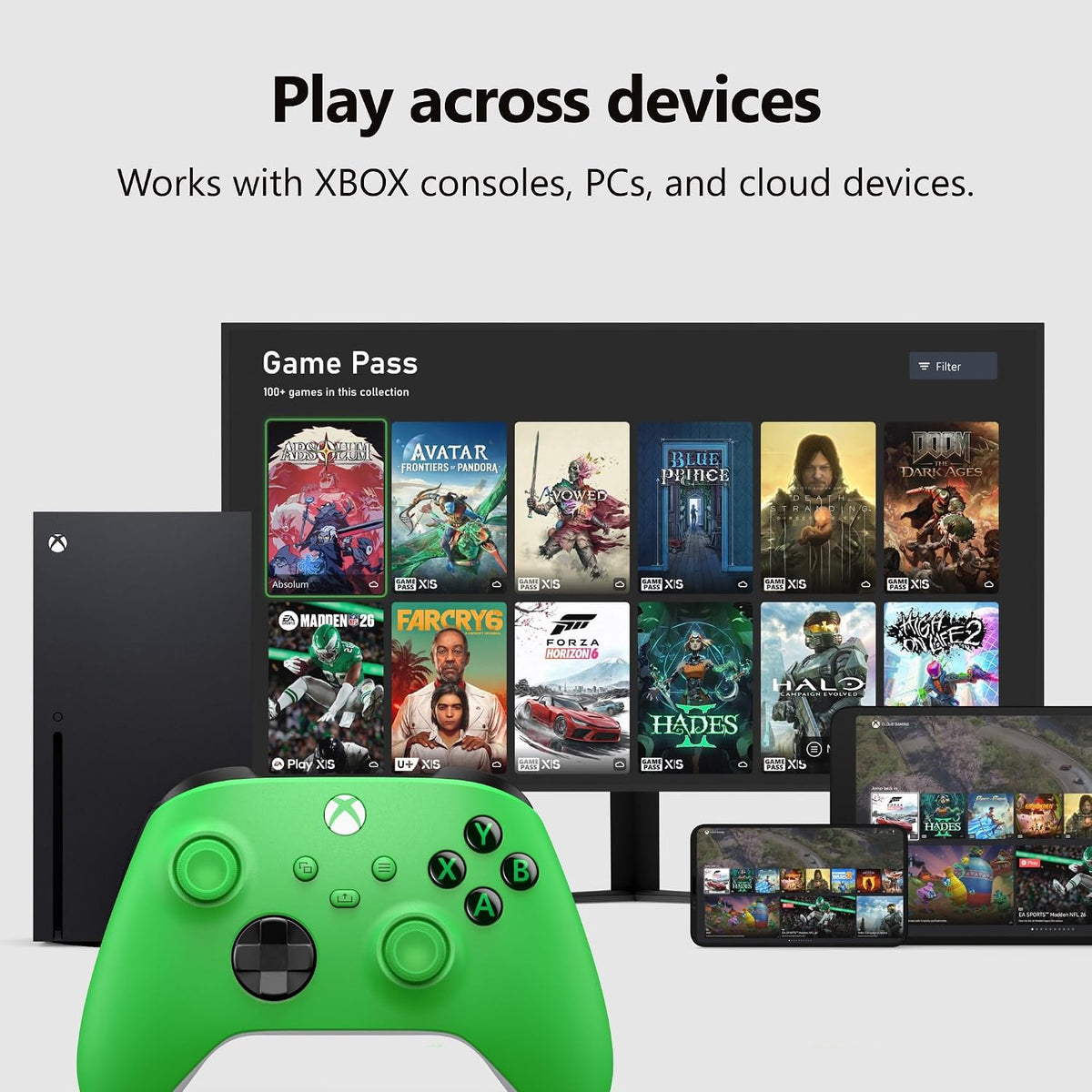 Xbox Wireless Gaming Controller | Velocity Green | Consoles, Pcs, Tvs, Mobile, and More | Textured Grip | Wireless, Bluetooth, USB-C Connectivity