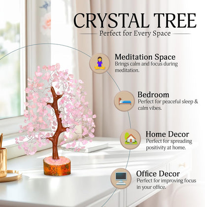 Rose Quartz Crystal Tree | Pink Chakra Tree | Healing Crystals | Meditation Room Decor | Spiritual Decor | Birthday Gift for Women | Spiritual Healing Gifts | 10 Inch