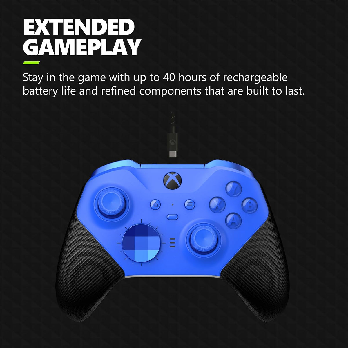 Xbox Elite Series 2 Core Wireless Gaming Controller – Blue Series X|S, One, Windows PC, Android, and Ios