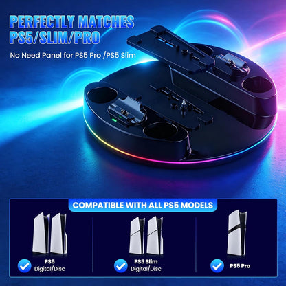 for Ps5/Slim/Pro Console Stand with Controller Charger