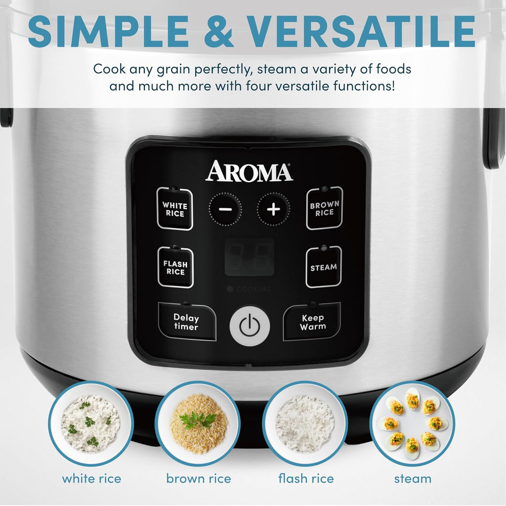 ® Corecoat™ Digital Rice Cooker & Steamer for Brown Rice with Nonstick Ceramic Coating (8 Cups Cooked, 4 Cups Uncooked)