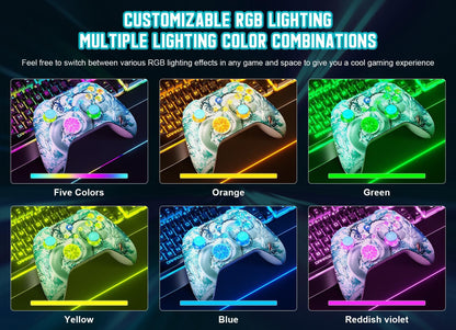 Wireless Gaming Controller Replacement for Xbox One, Xbox Series X|S, Xbox One S|X Controller with Hall Triggers, Hall Joysticks, Adjust RGB Light, Marco, Turbo, Audio Jack