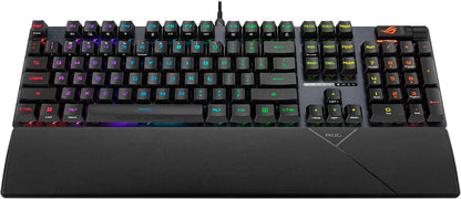 ASUS ROG Strix Scope II Gaming Keyboard, Pre-Lubed ROG RX Red Linear Optical Switches, Sound-Dampening Foam, PBT Doubleshot Keycaps, Streaming Hotkeys, Multi-Function Controls, Wrist Rest