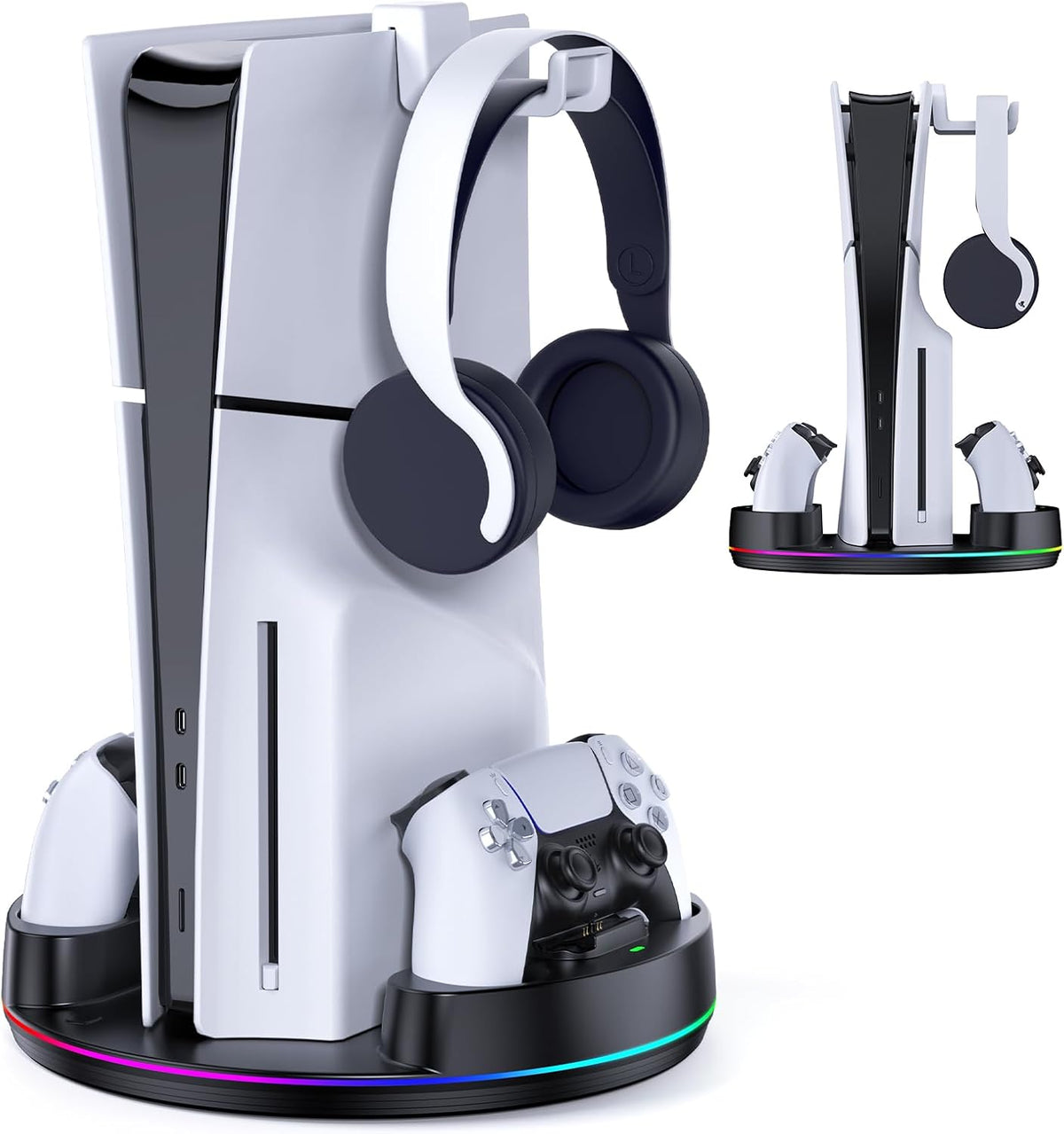 for Ps5/Slim/Pro Console Stand with Controller Charger