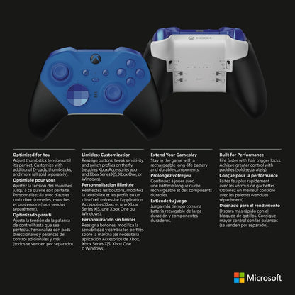 Xbox Elite Series 2 Core Wireless Gaming Controller – Blue Series X|S, One, Windows PC, Android, and Ios