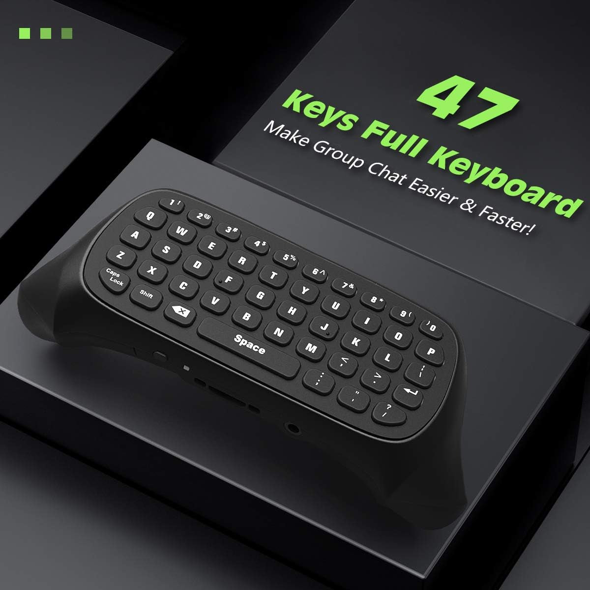 Green Backlight Keyboard for Xbox Gaming Controller, Black