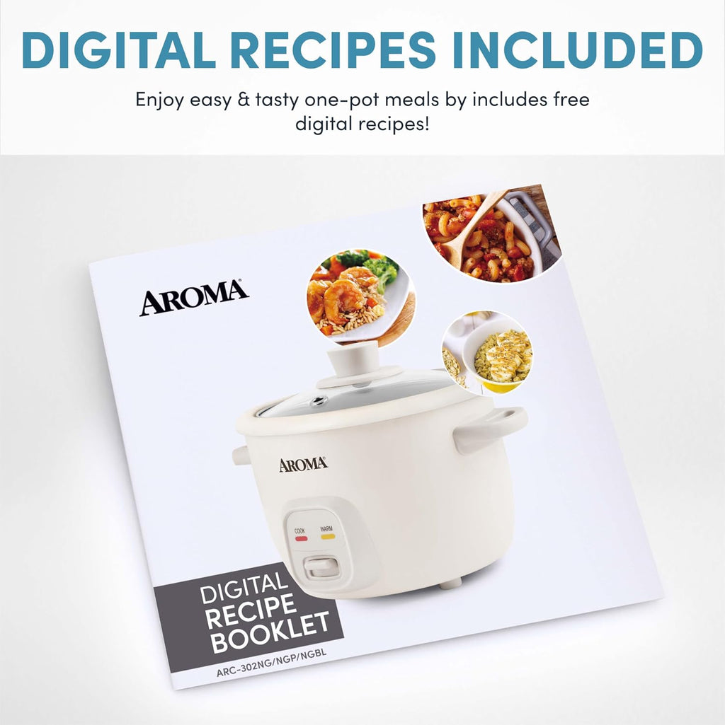 ® Mini Rice Cooker, 2-Cup (Uncooked) / 4-Cup (Cooked), Grain Cooker, Soup Maker, Oatmeal Cooker, Auto Keep Warm, 1 Qt, Milk Tea, ARC-302NGMT