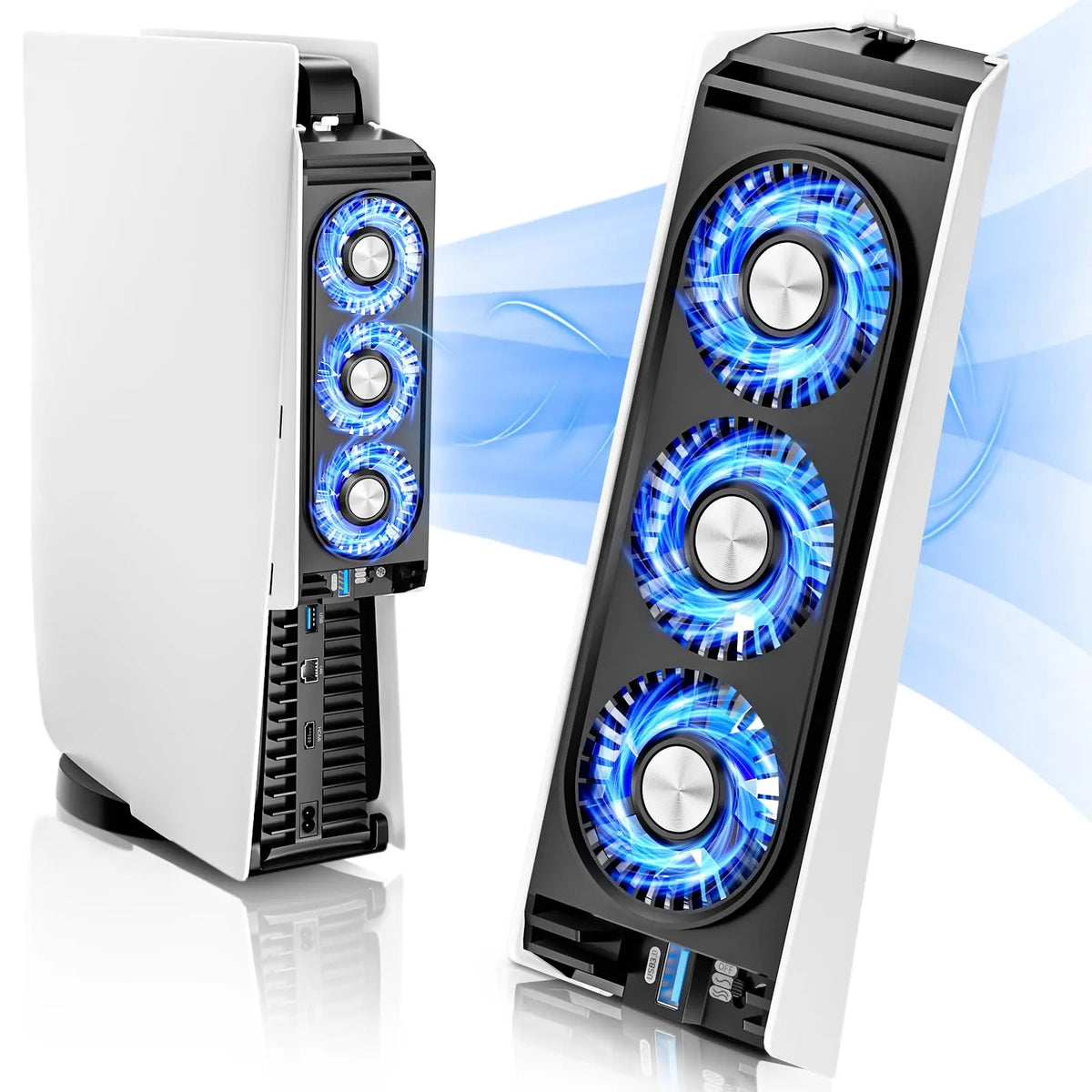 PS5 Cooling Fan with LED Light,Quiet & Efficient Cooling System for PS5 Cooler,3 Fan Speeds,Compatible PS5 Digital&Discs Edition