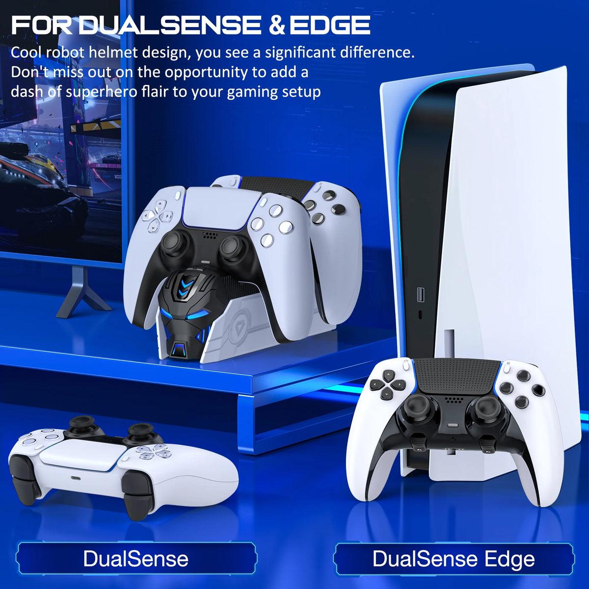 PS5 Controller Charger Station, Dual Fast Charging Dock for PS5 Dualsense Controller, PS5 Accessories