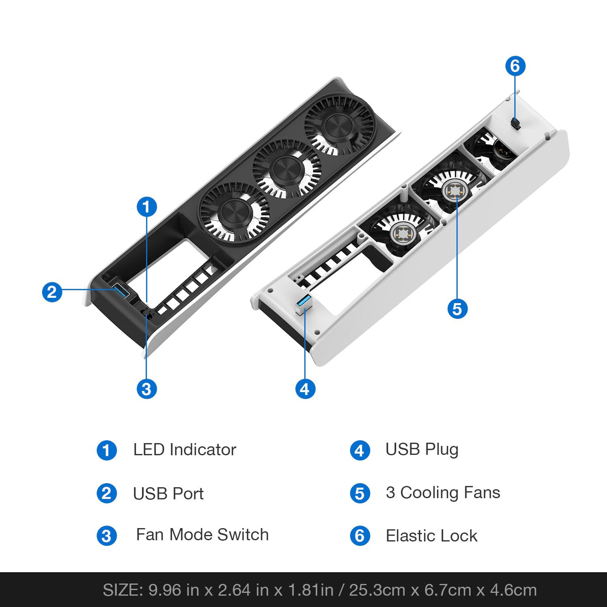 Cooling Fan for PS5 Slim, Upgraded Quiet Cooler Fan with LED Light