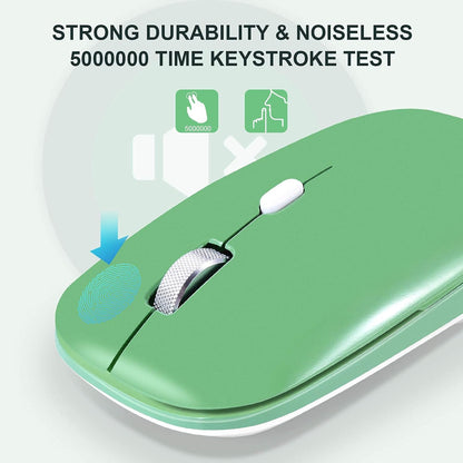 Wireless Mouse, 2.4G Slim Silent Cordless Mouse with USB Receiver, 3 Adjustable DPI Portable Optical Wireless Computer Mice for Laptop, PC, Notebook, Computer, Desktop, Mac (Green)