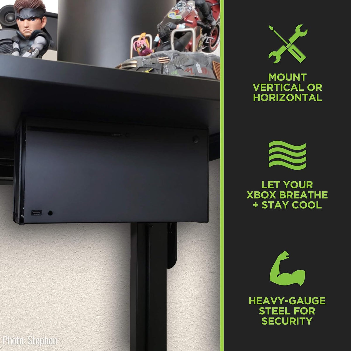for Xbox Series X - Xbox Series X Wall Mount, Steel Mount for No Sag