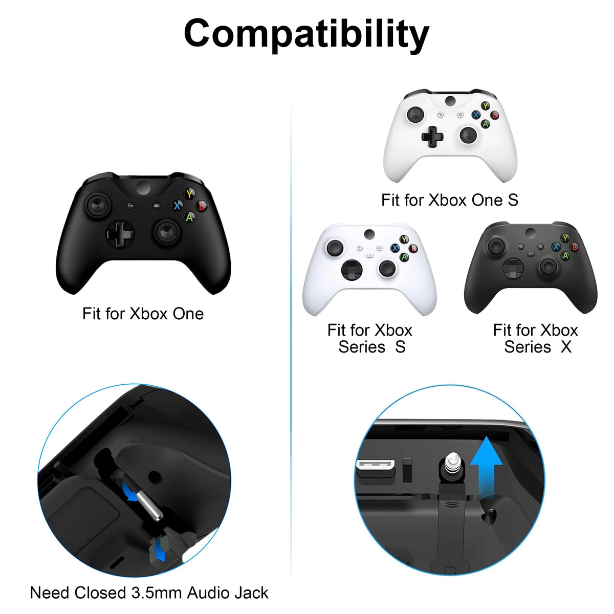 Wireless Game Controller Keyboards Fit for Xbox Series S/X, Xbox One/S,  2.4G Mini QWERTY Keyboard Gaming Message Chatpad with USB Receiver, 3.5Mm Audio Jack