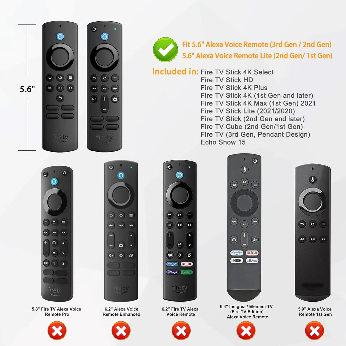 Silicone Case for Alexa Voice Remote (2Nd & 3Rd Generation)